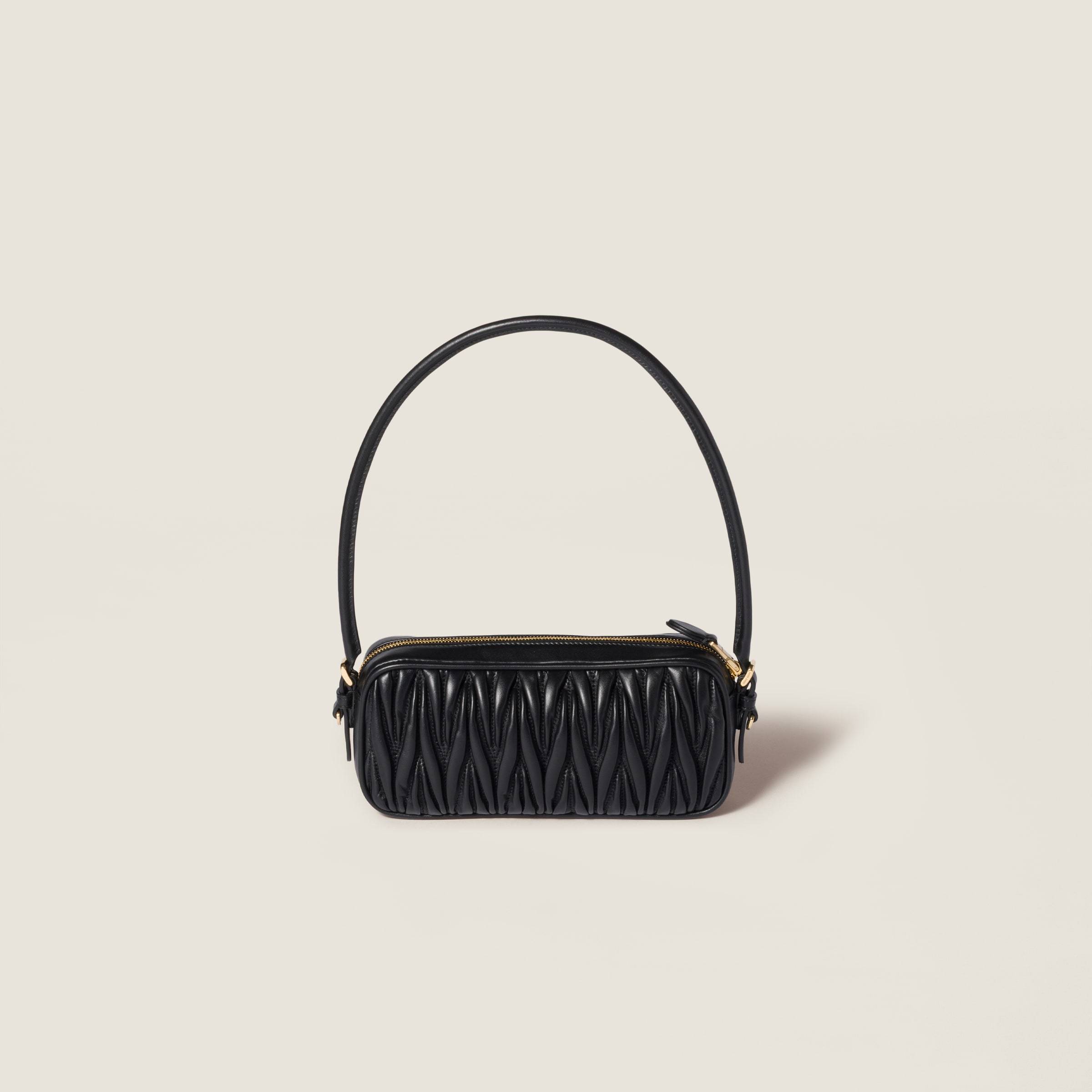 Miu Miu Black Matelasse Shoulder Bag In Black