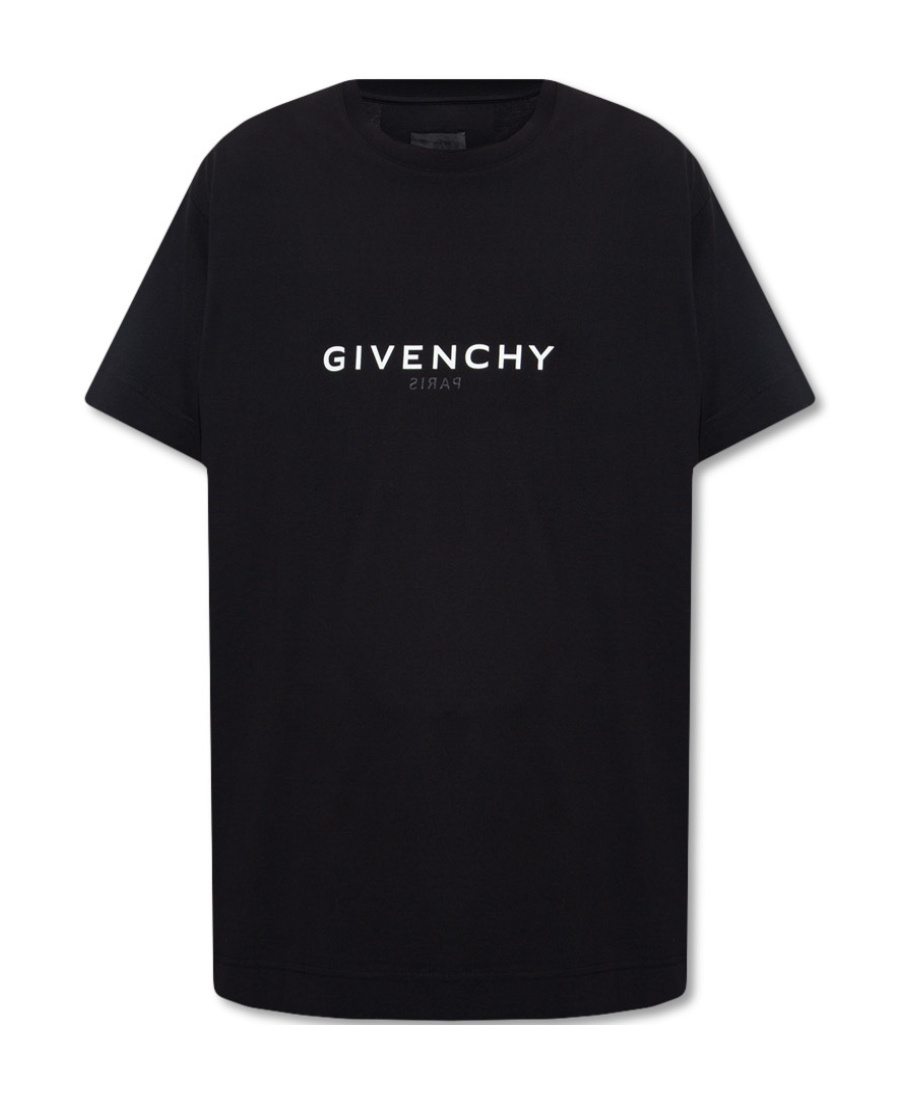 Shop Givenchy Black Logo Printed Round-neck T-shirt