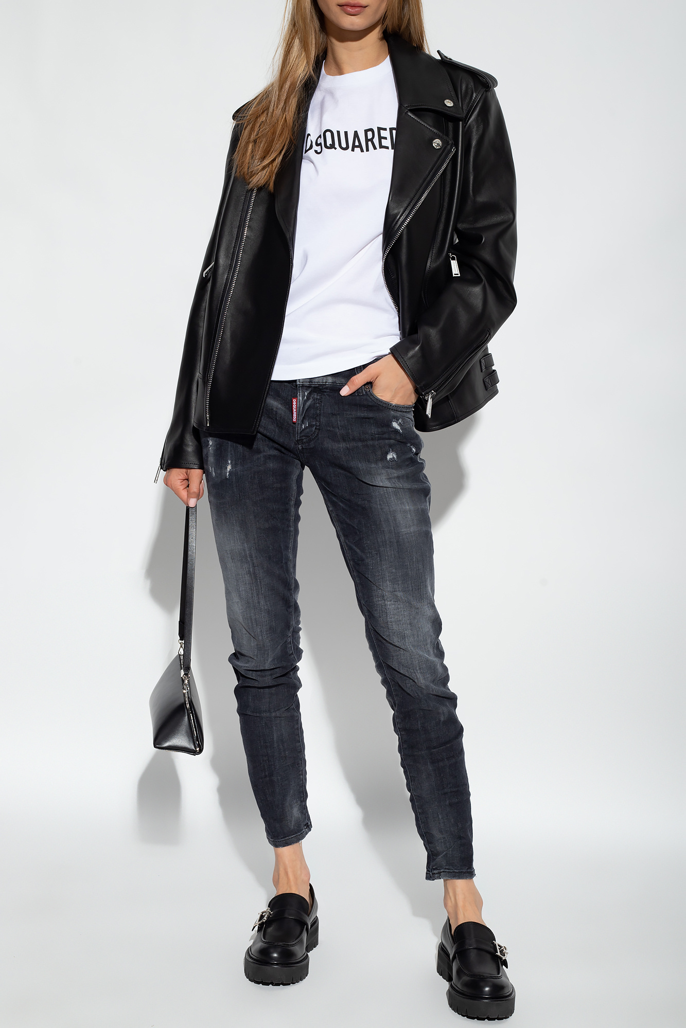 Dsquared2 Distressed-effect Low-rise Jeans In Black