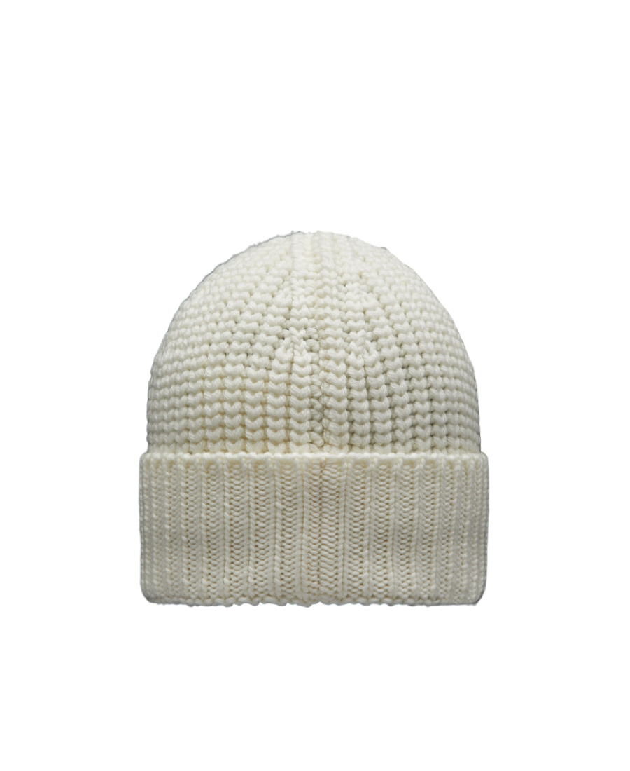 Moncler Logo-patch Ribbed-knit Beanie In Gray