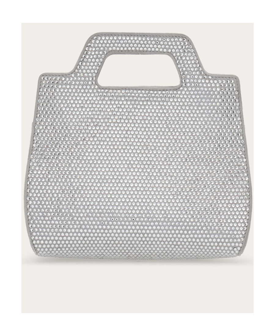 Shop Ferragamo Gancini Crystal Decoration Small Single Shoulder Bag In Gray