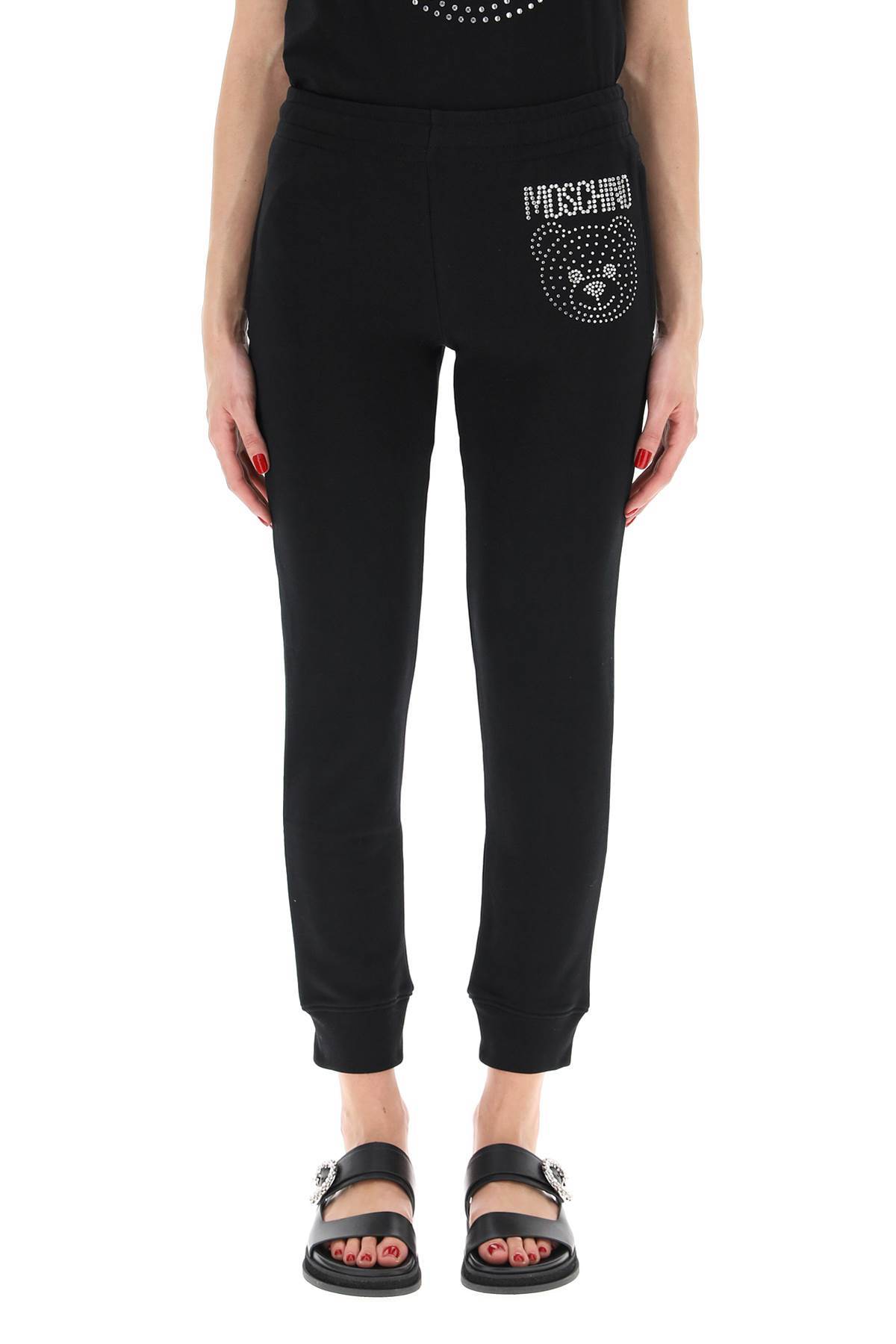 Moschino Gem-embellished Track Pants In Black