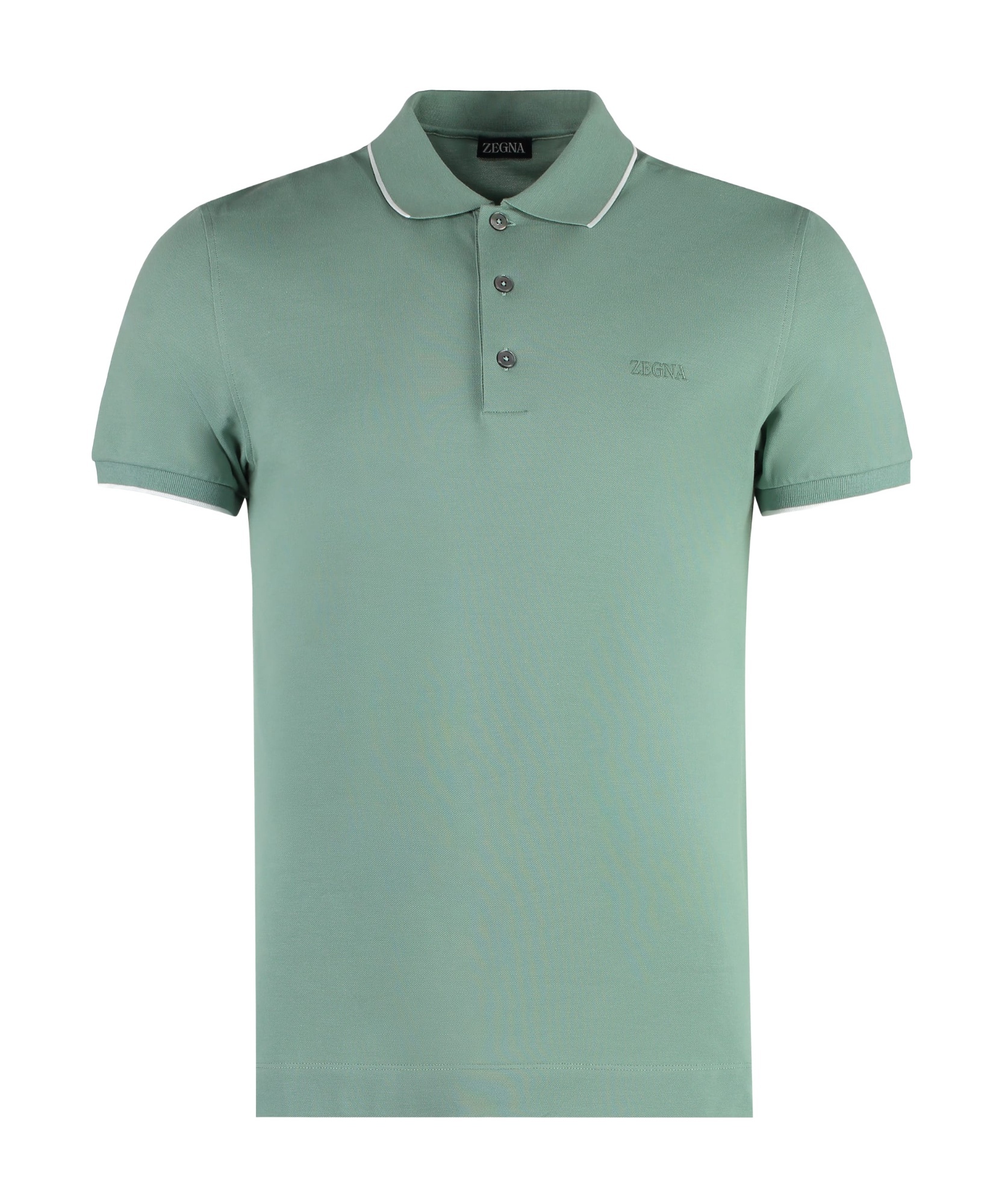ZEGNA Z ZEGNA STRIPED-EDGE SHORT SLEEVED POLO SHIRT