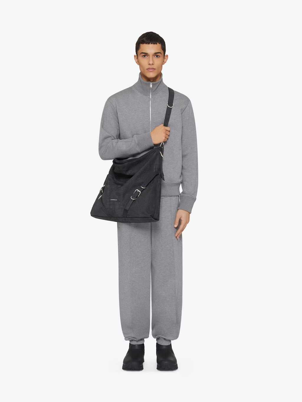 Givenchy Large Leather Voyou Shoulder Bag In Black