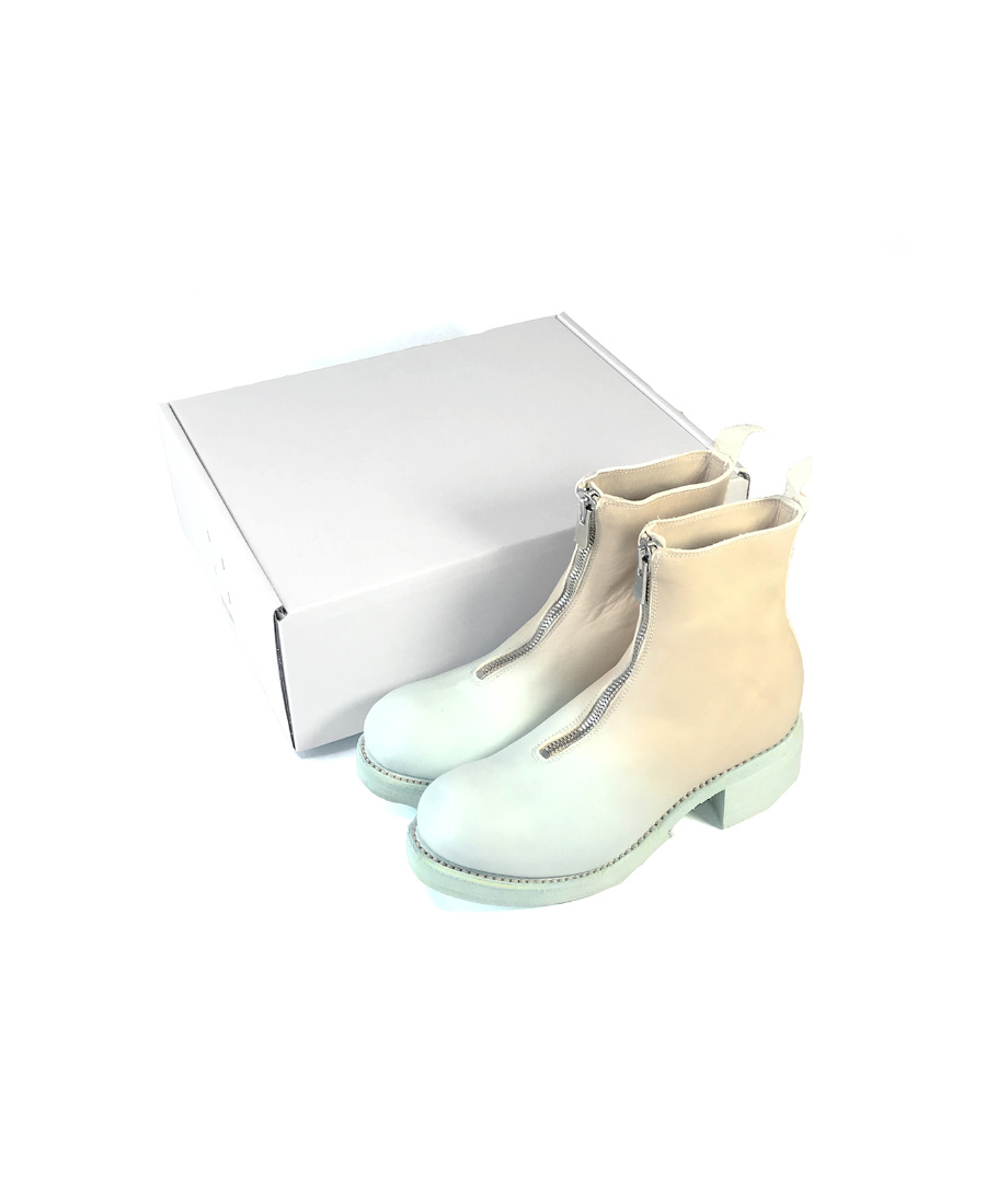 Guidi Gradient Two-color Zipper And Ankle Boots In Nude