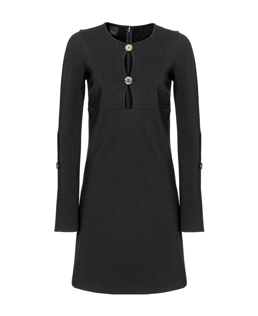 Pinko Long Sleeved Dress In Black