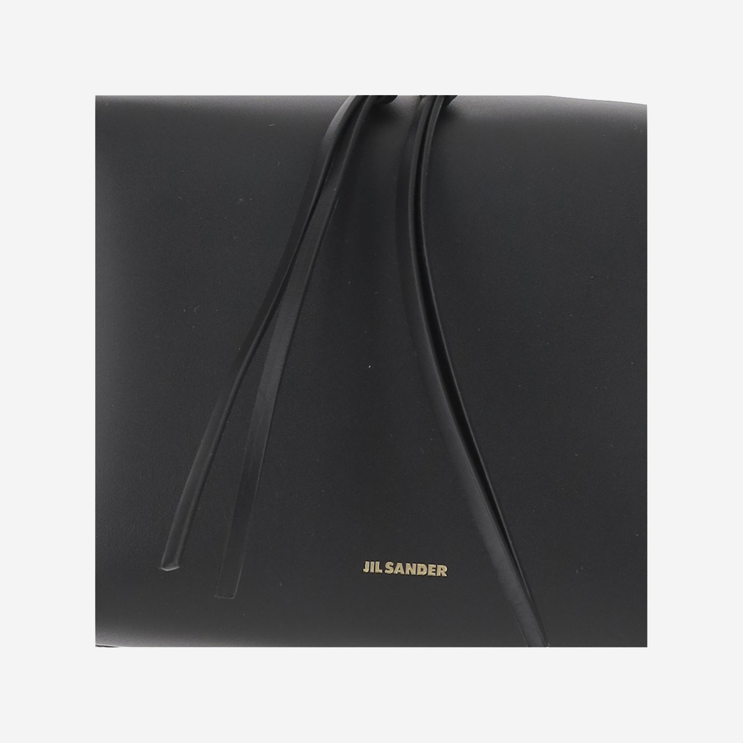 Jil Sander Leather Shoulder Bag With Logo In Black