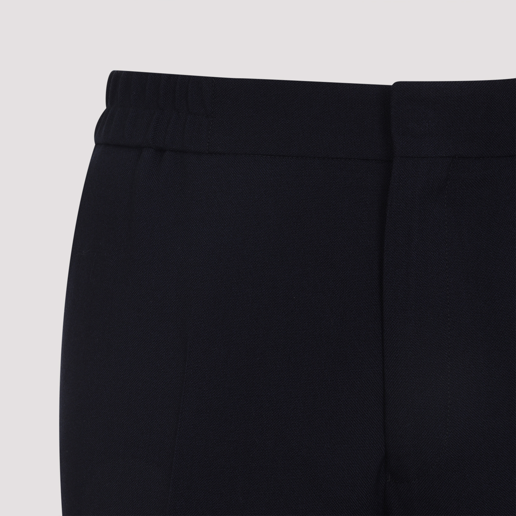 Paul Smith Tailored Blue Wool Trousers With Elastic Waistband In Black