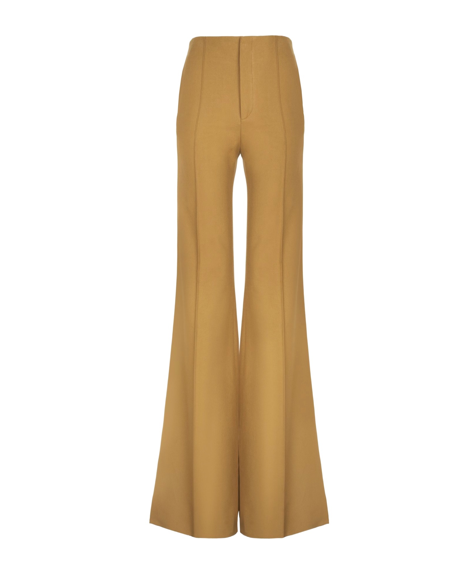 Chloé High-waisted Tailored Trousers With Flared Legs In Brown