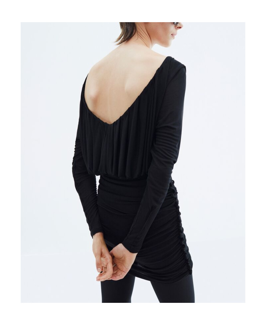 Saint Laurent Cupro Mini Dress In Black