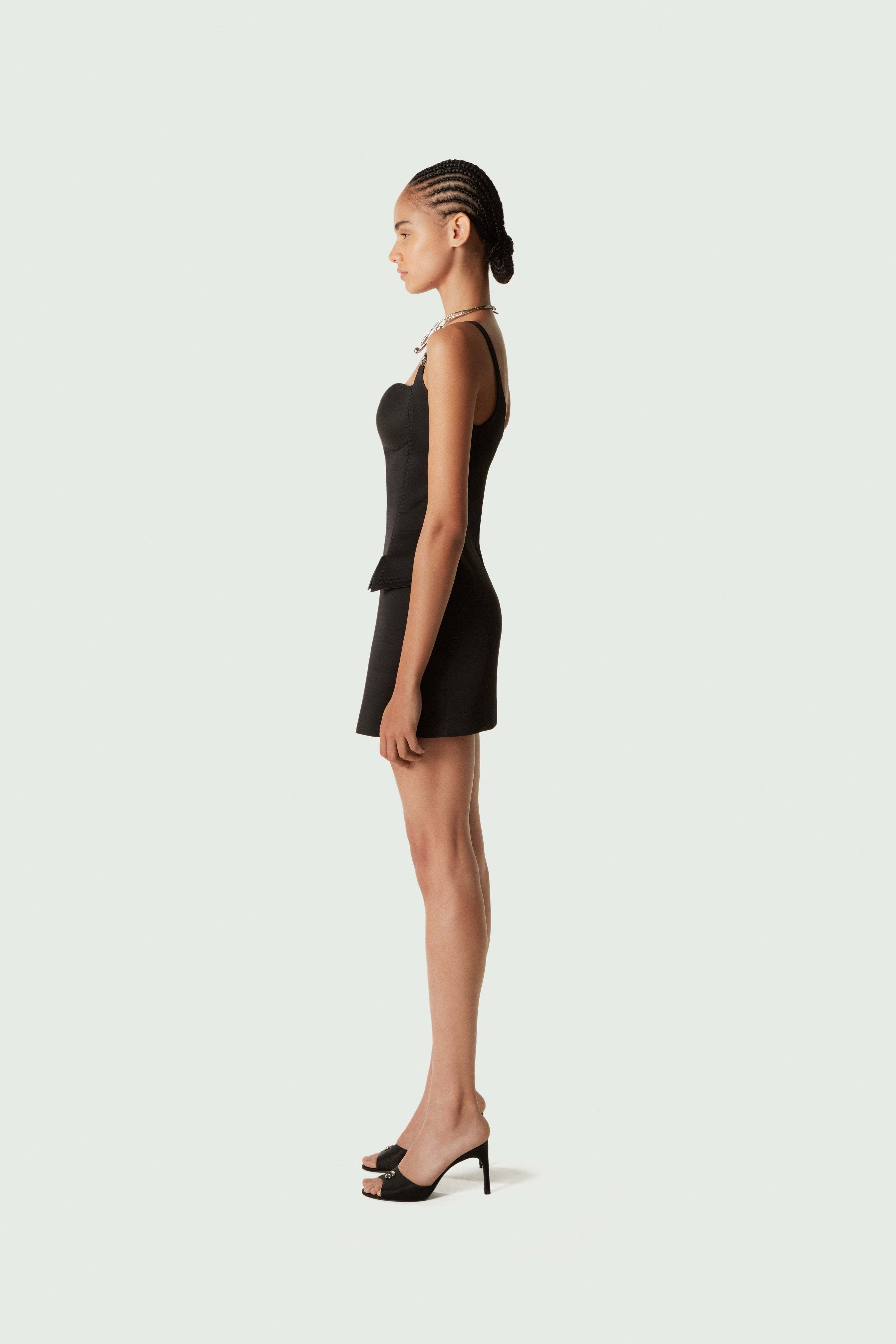 Coperni Suspender Dress In Black