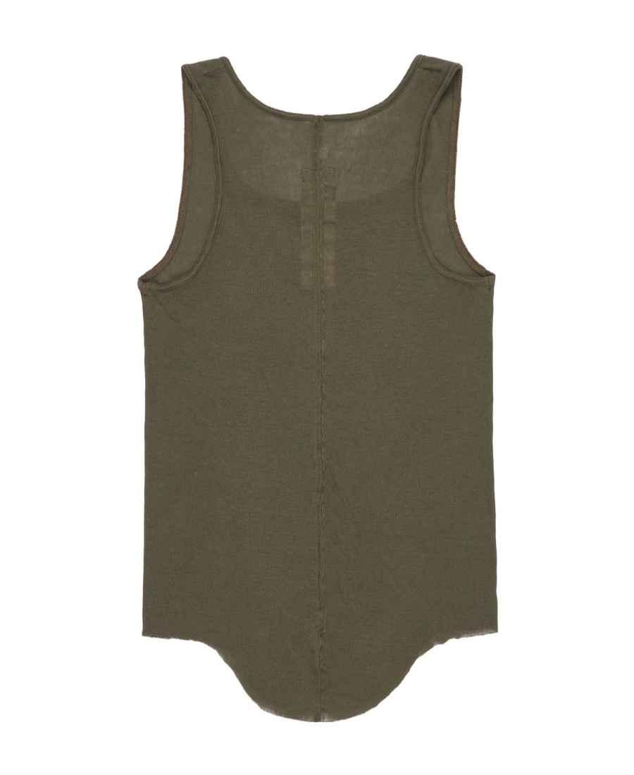 Rick Owens Plain Knitted Rib Vest In Green
