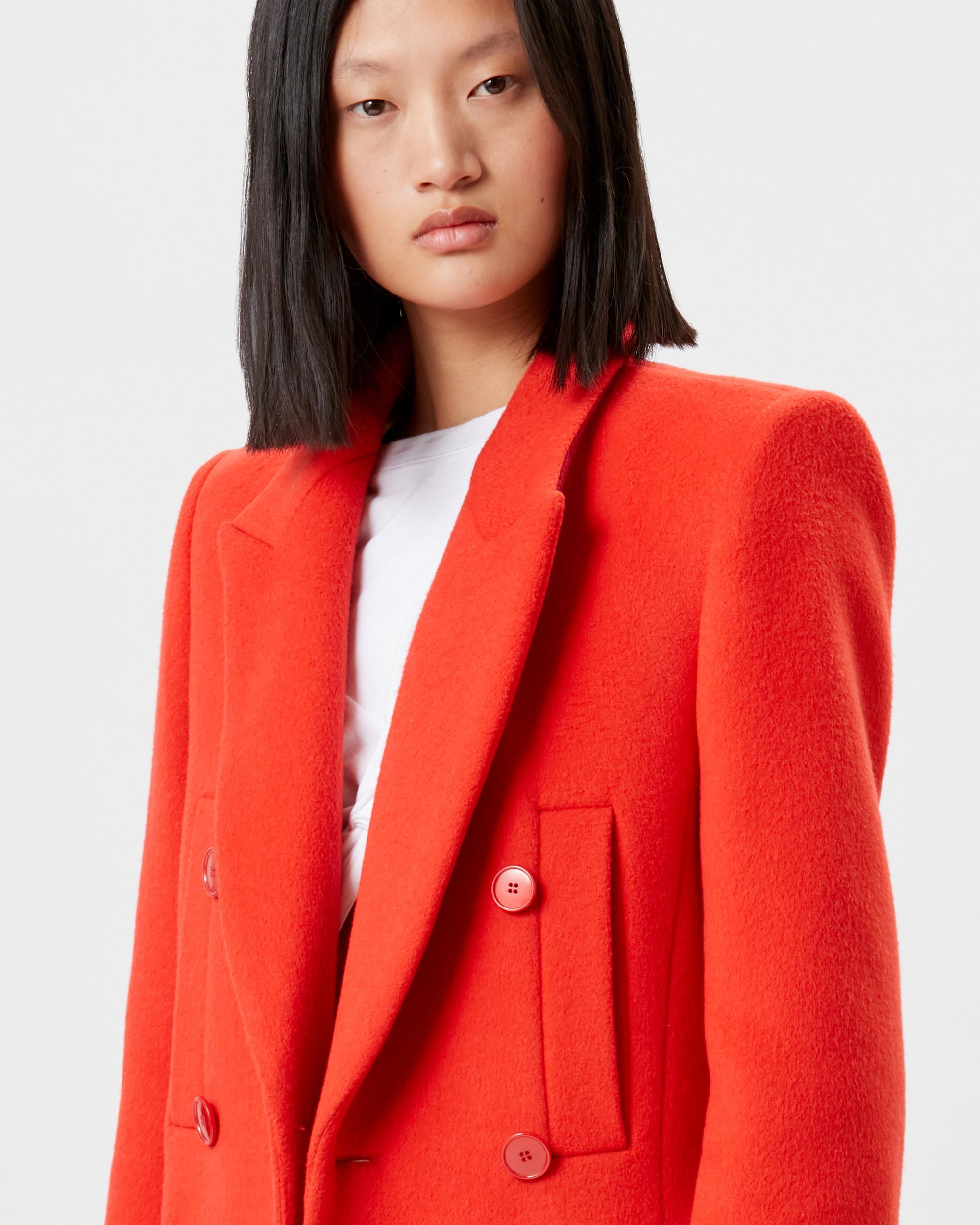 Isabel Marant Double Breasted Coat In Red
