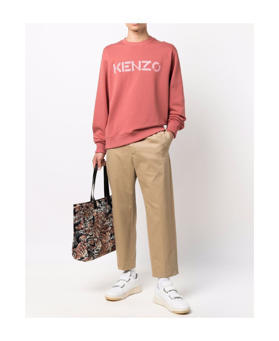 Kenzo Logo-print Cotton Sweatshirt In Brown