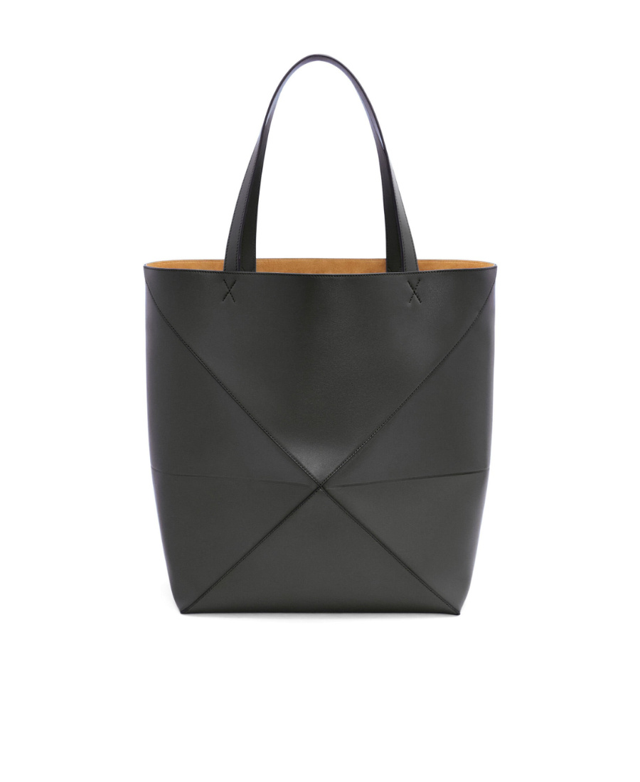 Loewe Puzzle Fold Xl Panelled Leather Tote Bag In Black