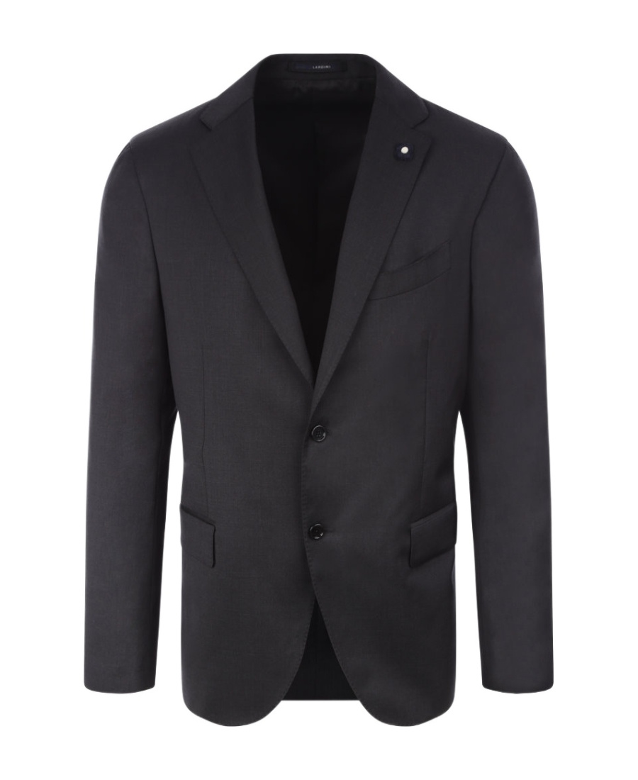 Lardini Velvet Blazer Jacket With Tailored Fit And Classic Notch Lapels In Black