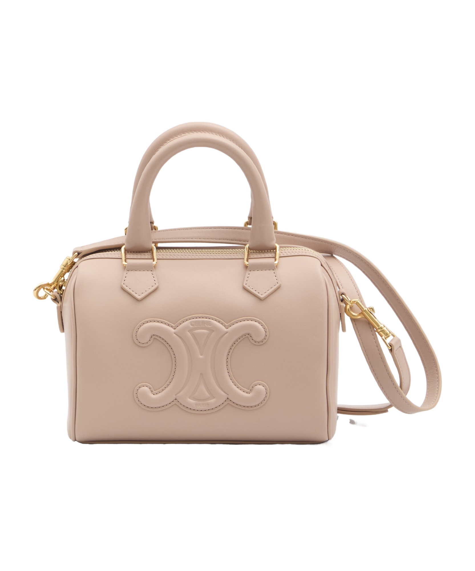 Celine Logo Shoulder Bag In Nude