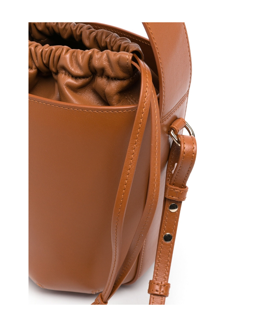 Shop Chloé Sense Leather Bucket Bag In Brown