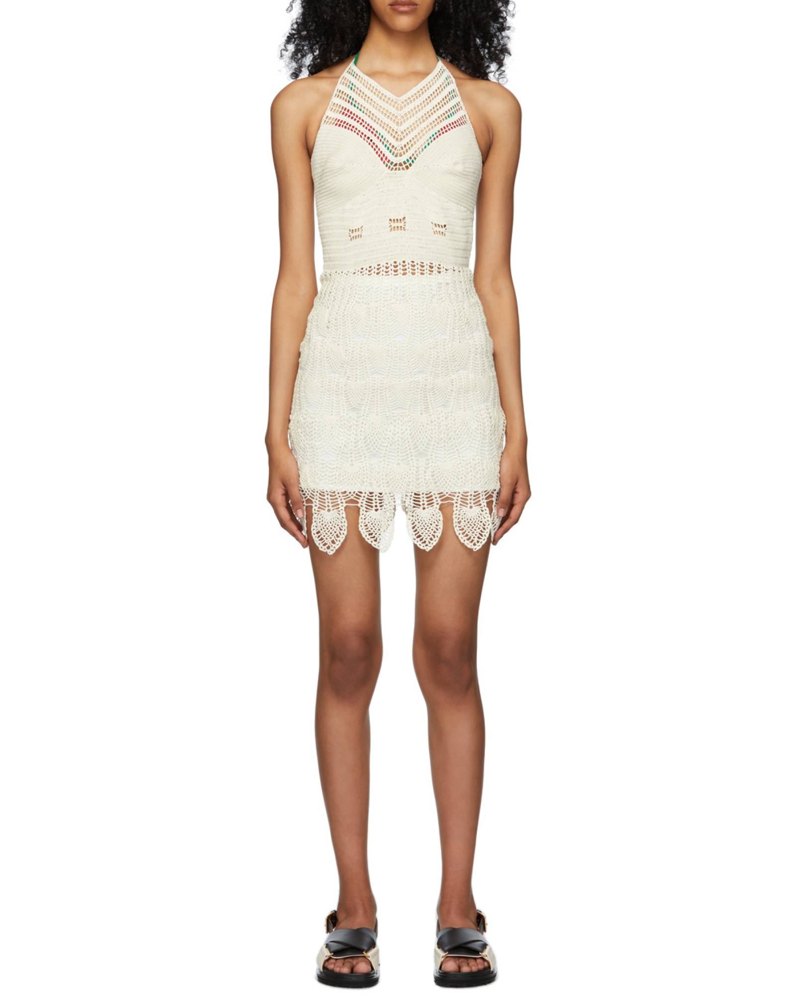 Loewe Backless Mini Knit Skirt In Neutral