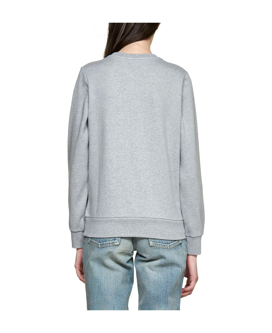 Apc Flocked Logo Organic Cotton Sweatshirt In Gray