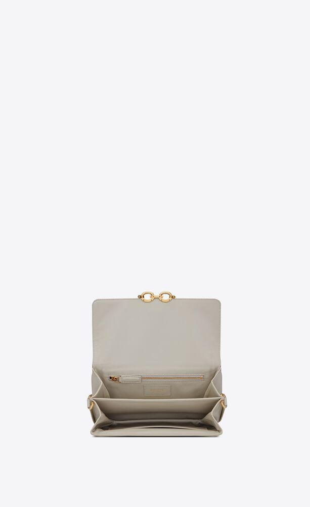 Saint Laurent Le Maillon Crossbody Bag In White