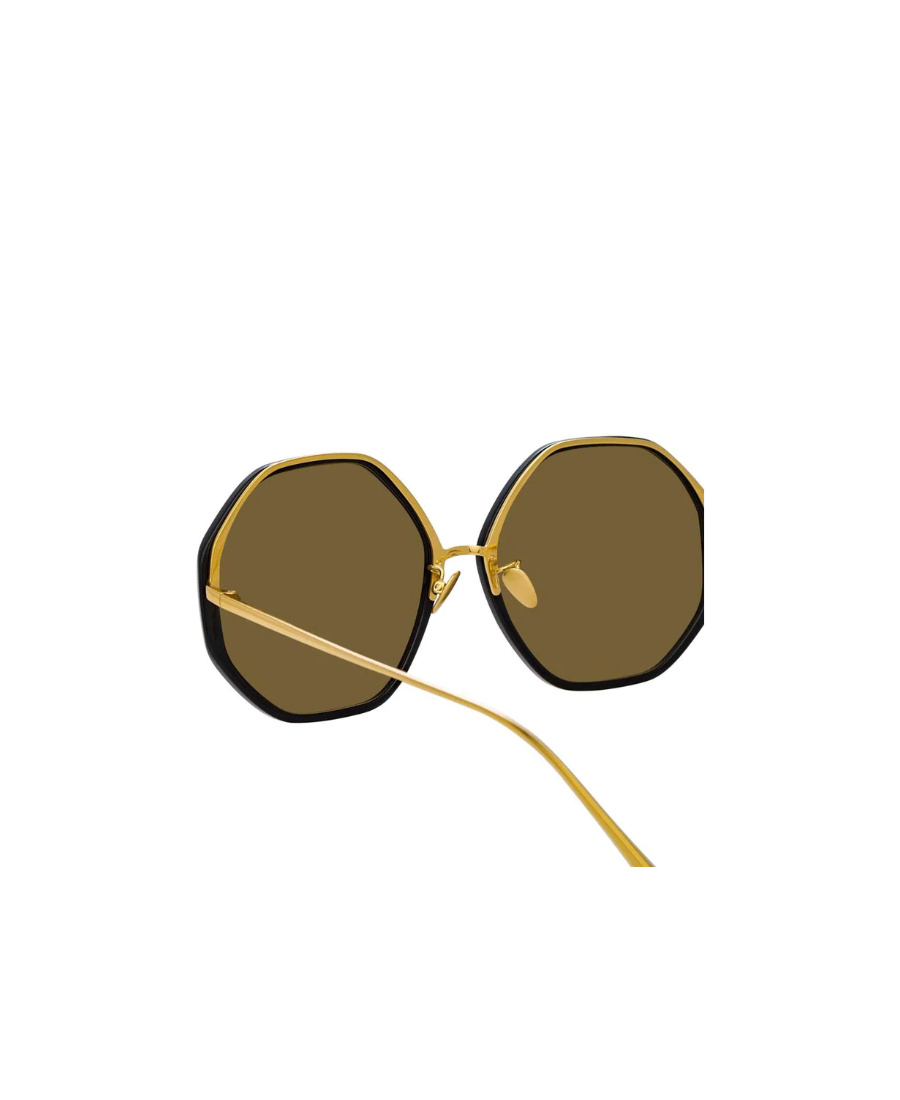 Linda Farrow Hexagonal Frame Sunglasses In Multicolor