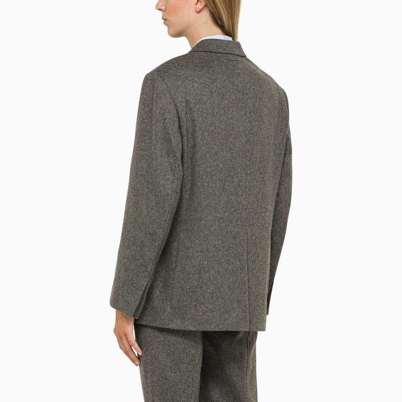 Calvin Klein Grey Wool Tailored Jacket In Brown