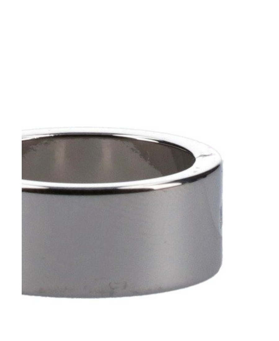 Mm6 Maison Margiela Engraved-logo Ring In Gray