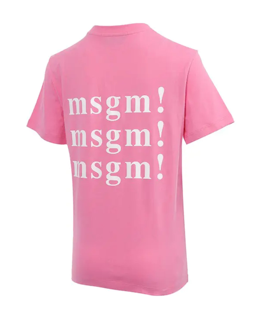 Msgm Logo Short-sleeved T-shirt In Pink
