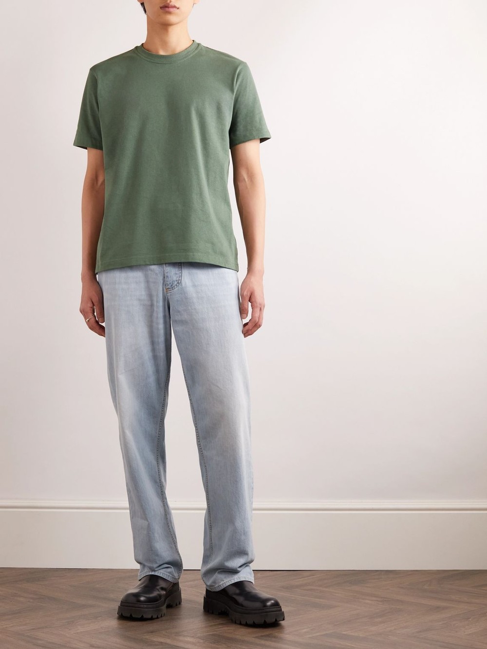 Bottega Veneta Crew-neck Cotton T-shirt In Green