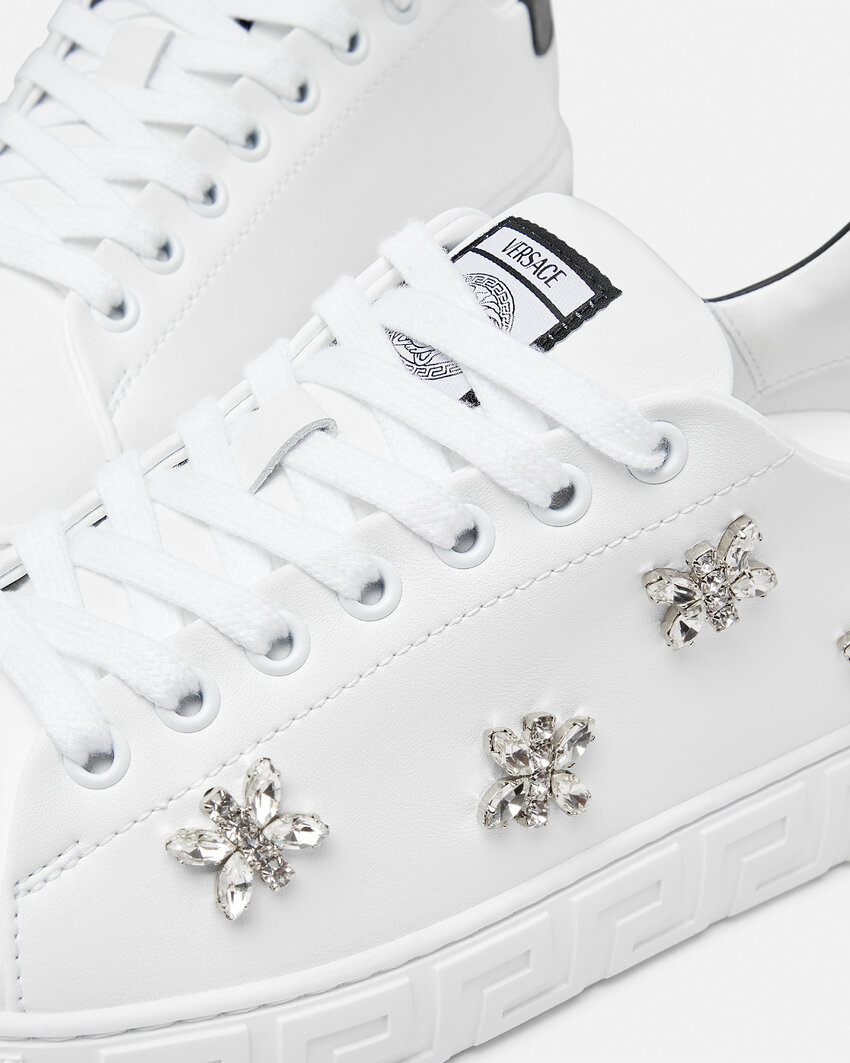 Versace Women's La Greca Sneakers In White