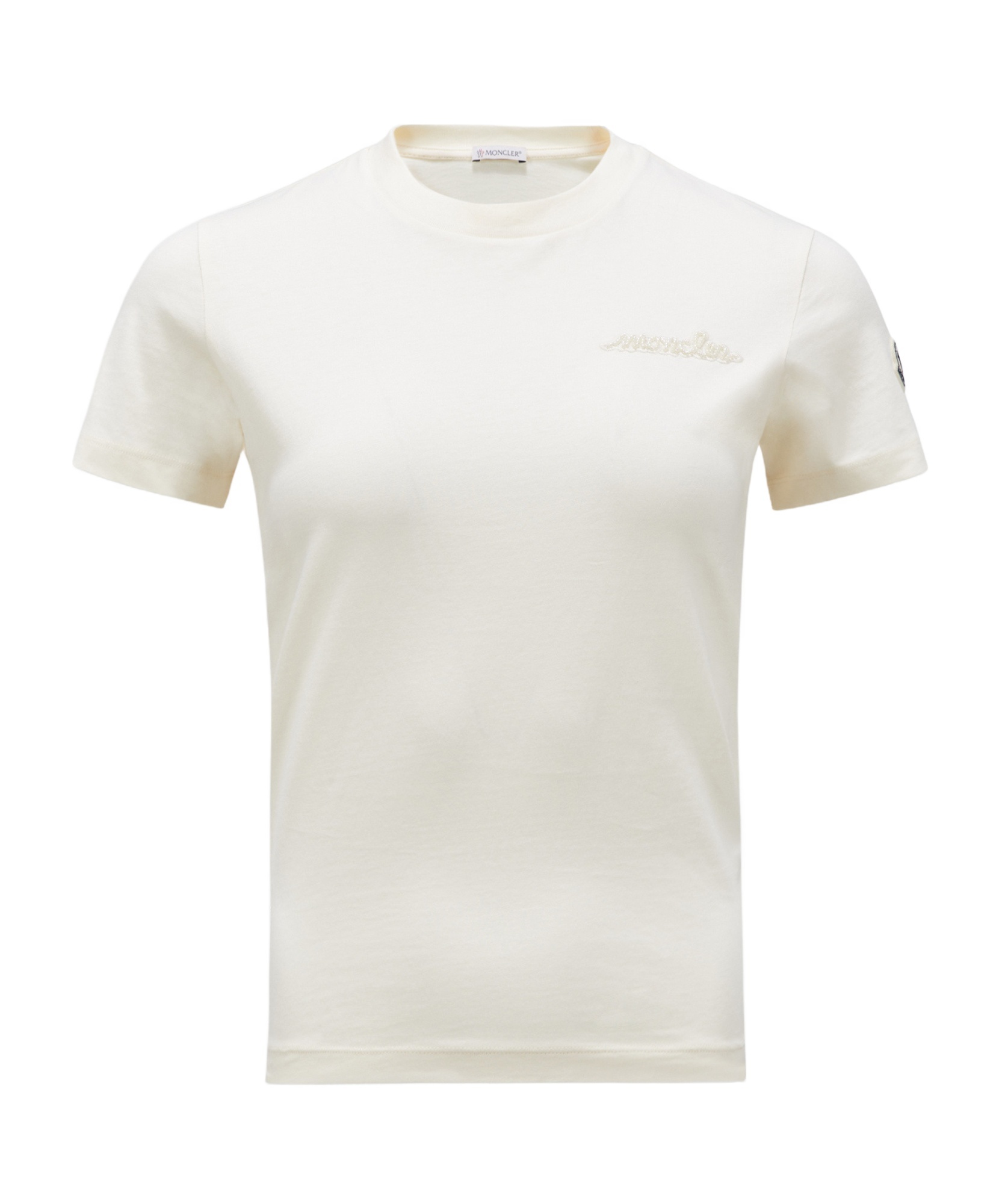 Moncler Logo-embroidered Cotton T-shirt In White