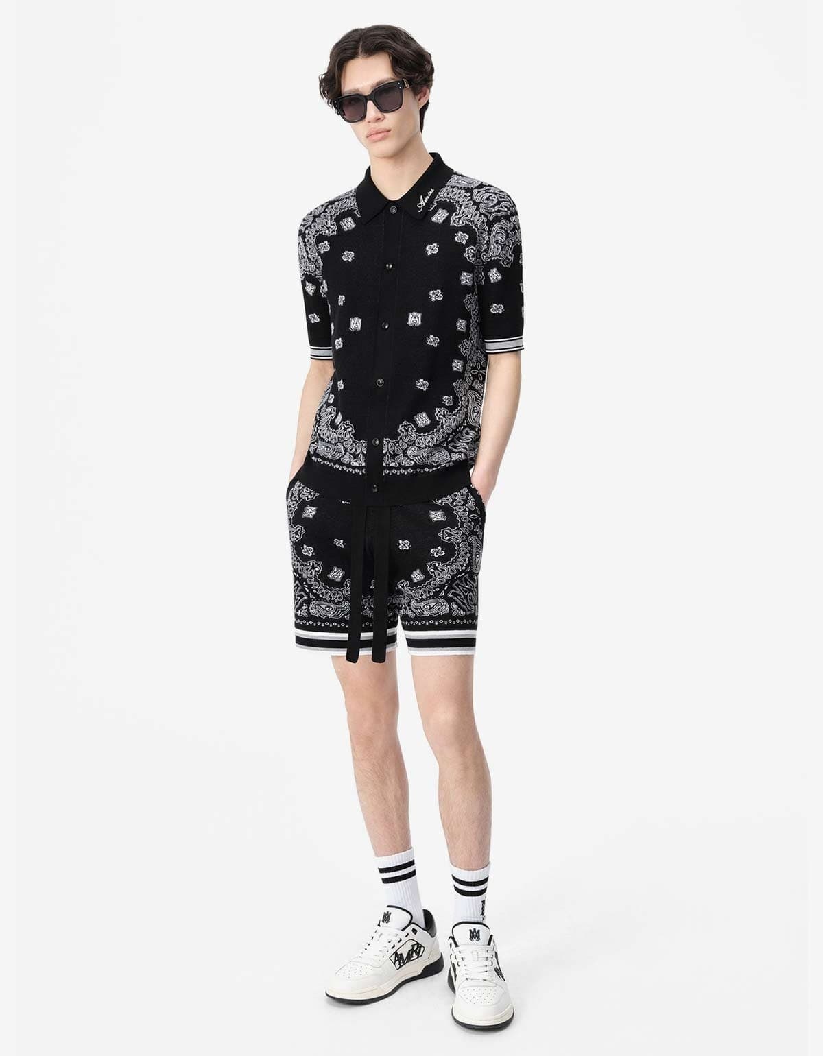 Amiri Bandana Polo Shirt In Black