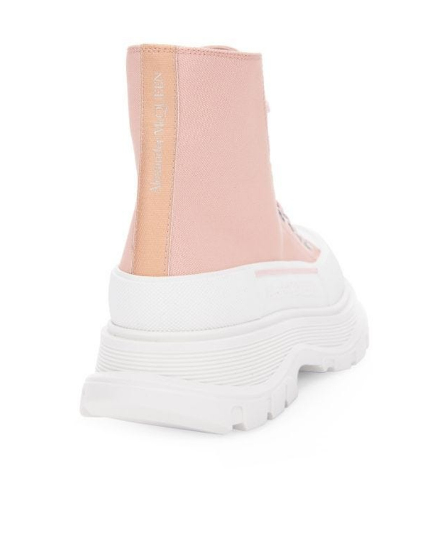 Alexander Mcqueen Oversized-sole Ankle Boots In Pink
