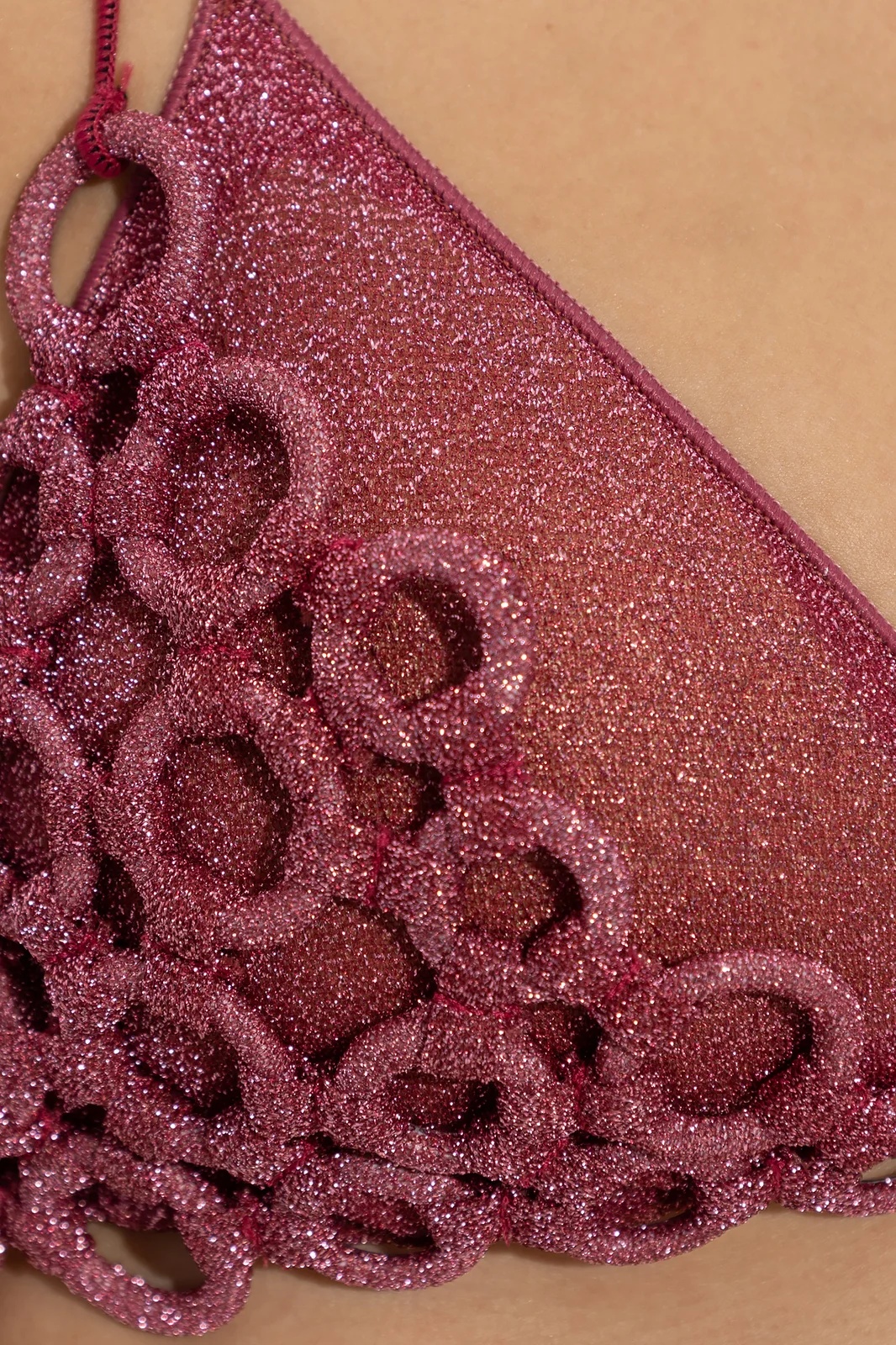 Oseree Circular Detail Bralette Top In Pink