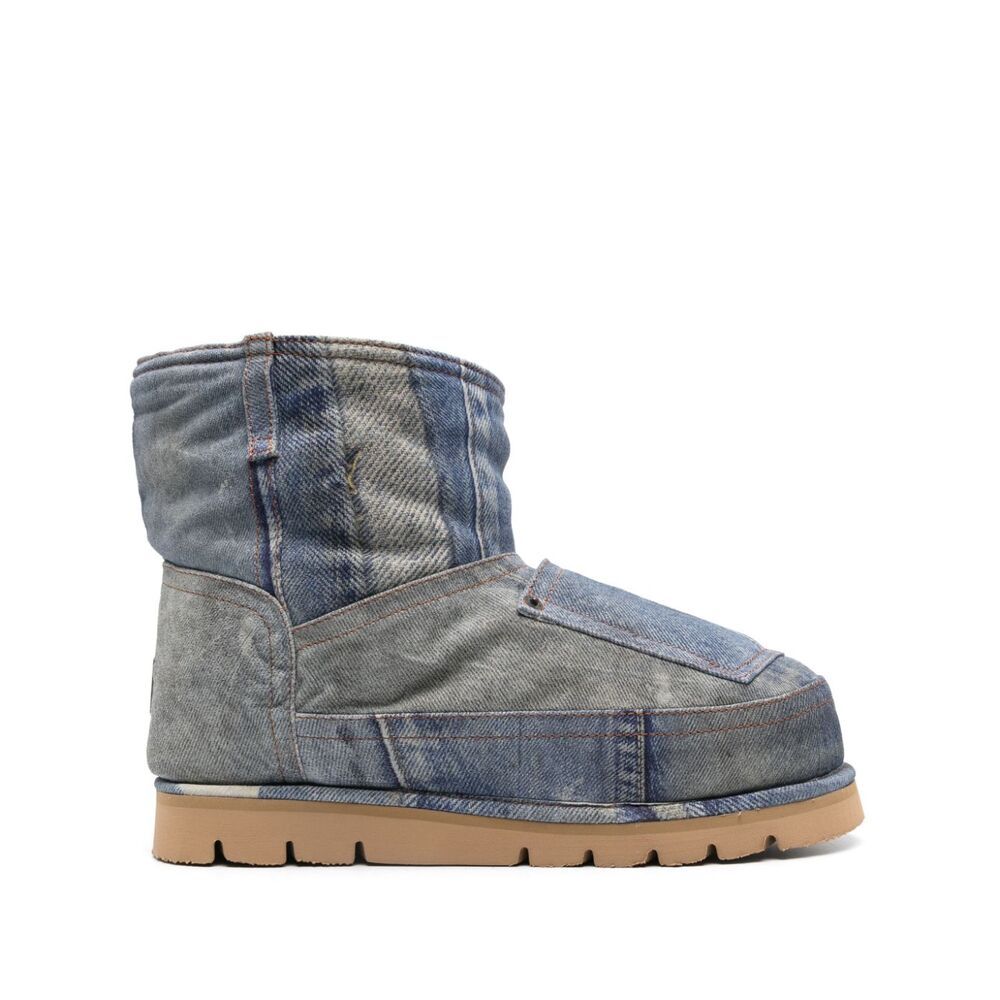 Acne Studios Round Head Boots In Gray