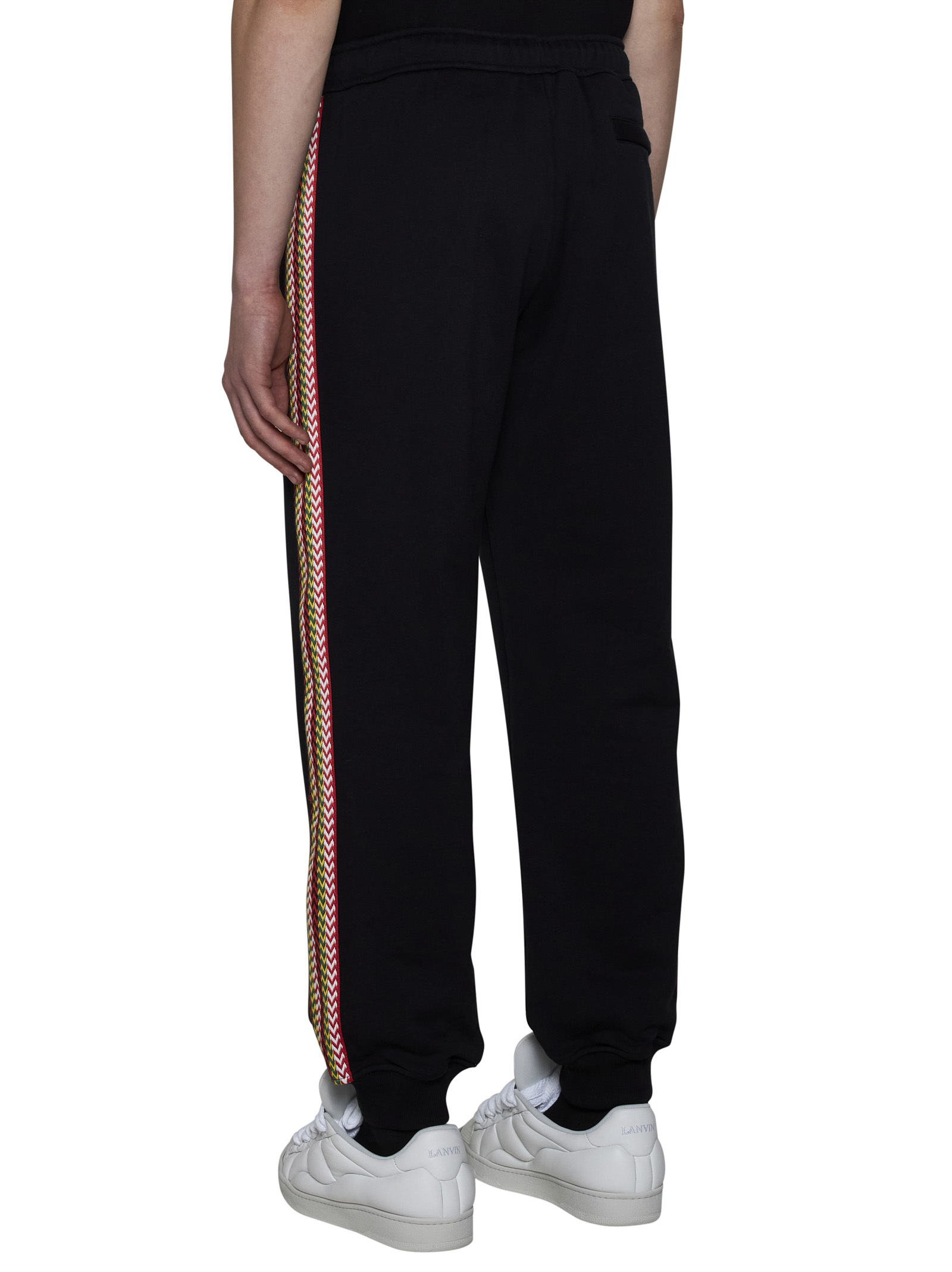Lanvin Striped Track Pants In Black