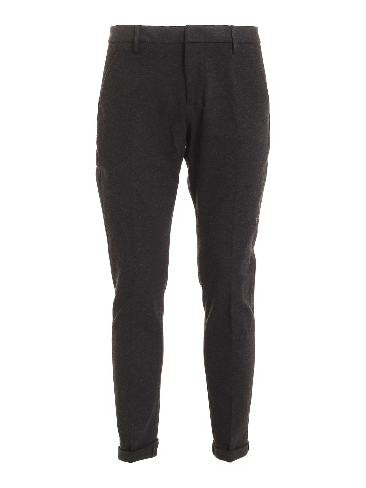Dondup Gaubert Slim Fit Jersey Trousers In Black