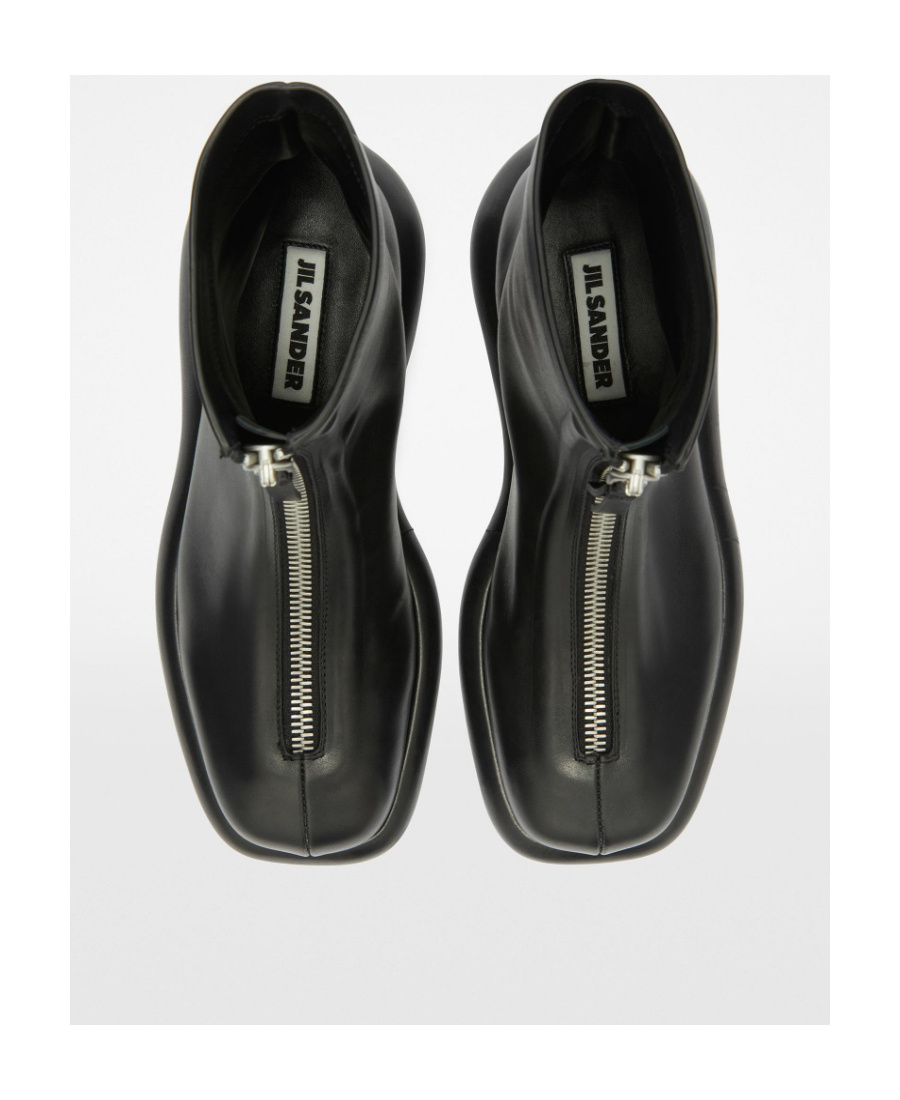 Jil Sander Zip-up Leather Boots In Black