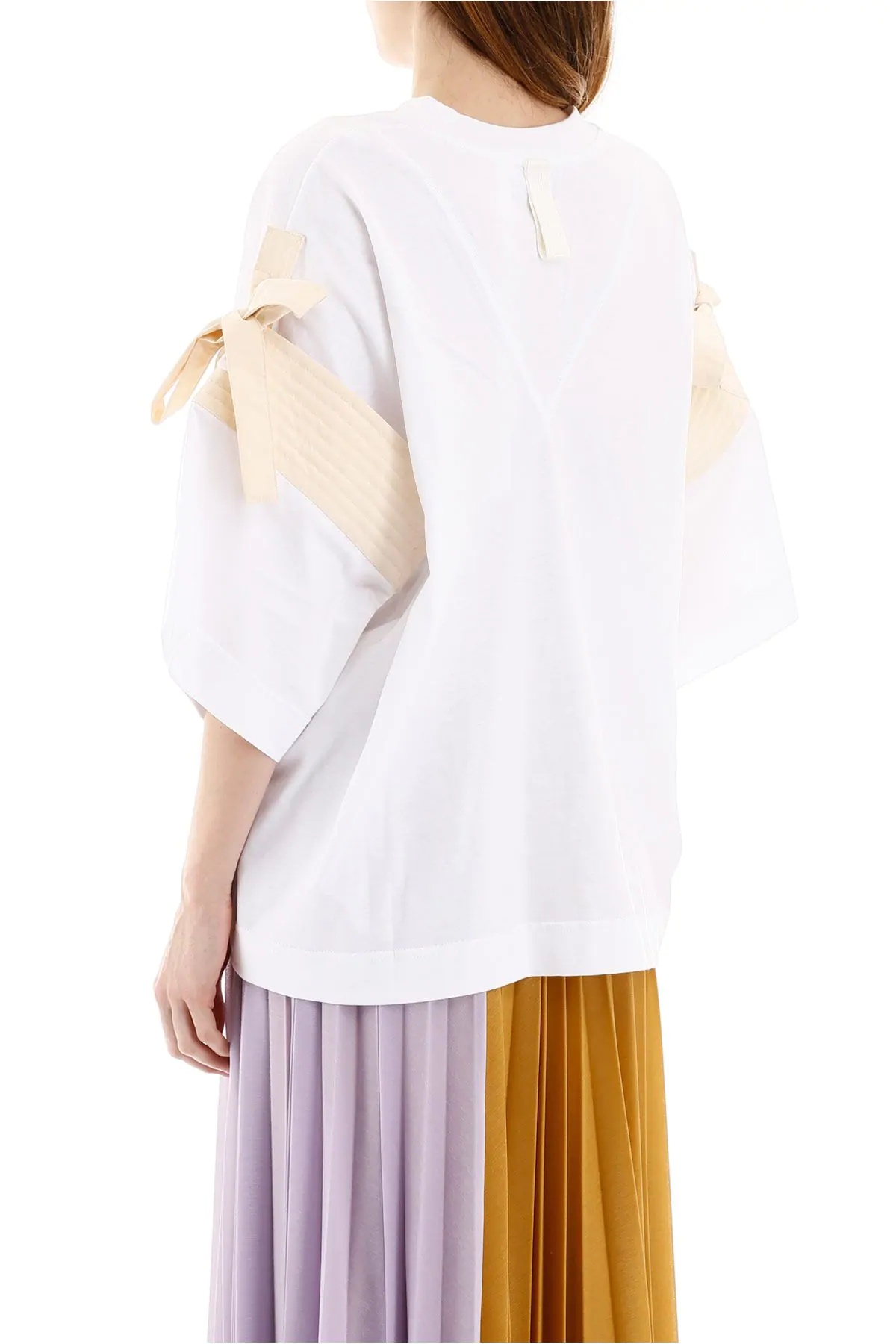 Moncler Ribbon T-shirt With Round Neck In White