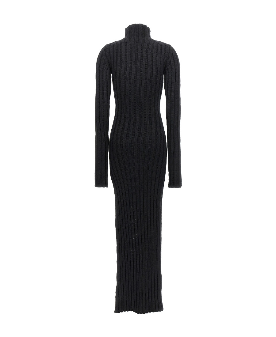 Ann Demeulemeester Cyntia Long Asymmetric High Neck Sweater In Black