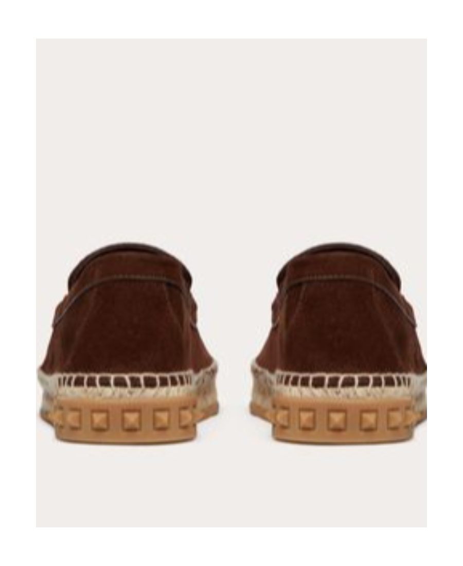 Valentino Leisure Flows Vlogo Suede Espadrilles In Brown