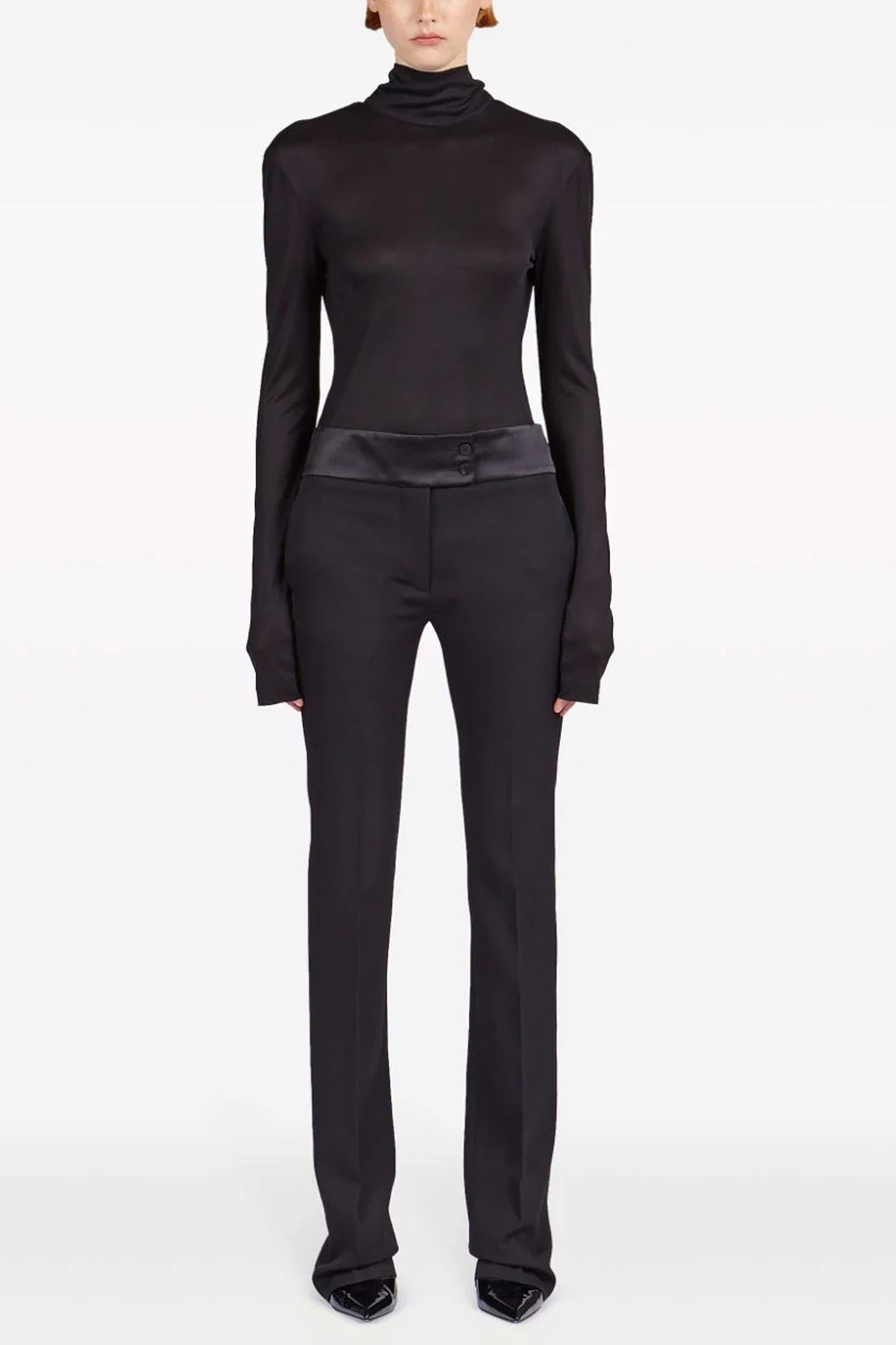 Ferragamo Tailored High Waist Trousers With Front Pleats In Black