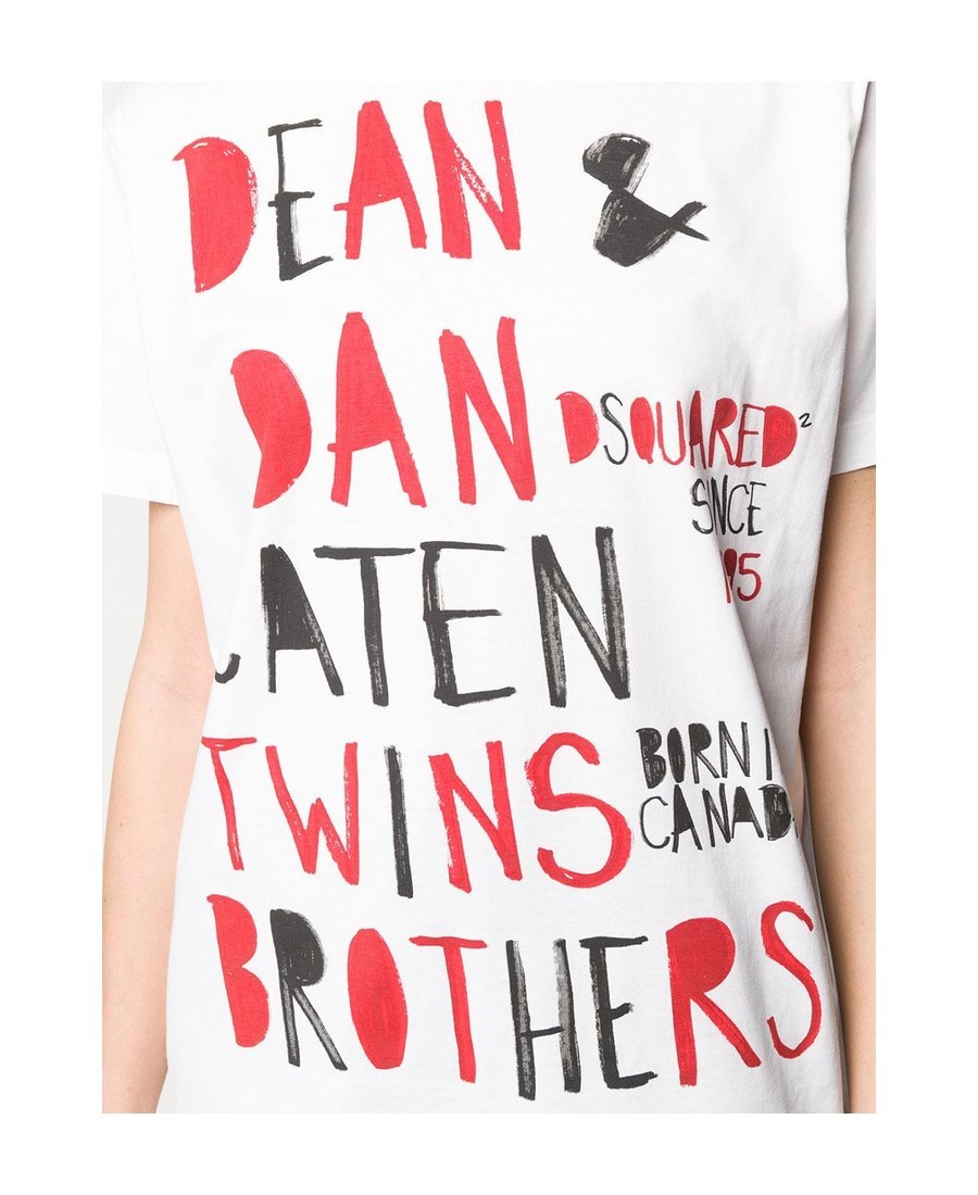 Dsquared2 Graphic Slogan T-shirt In White