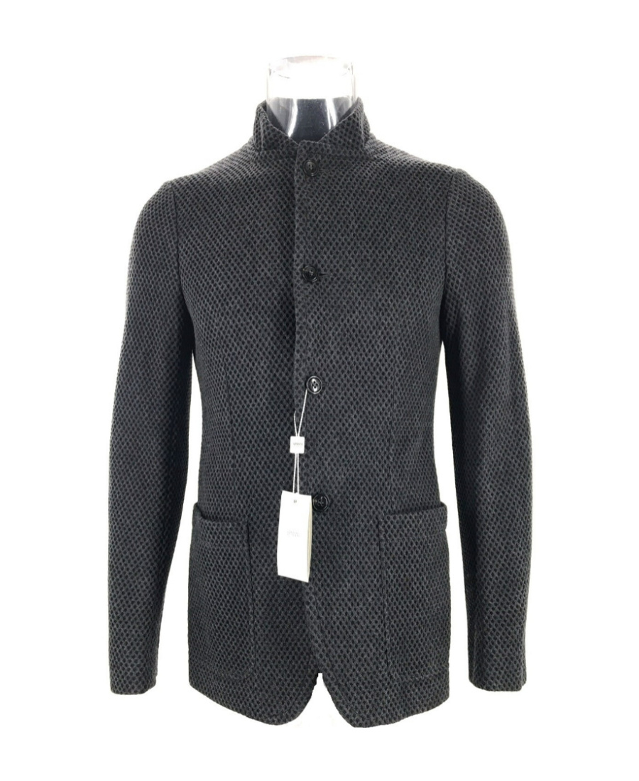 Armani Collezioni Long-sleeved Casual Jacket In Black
