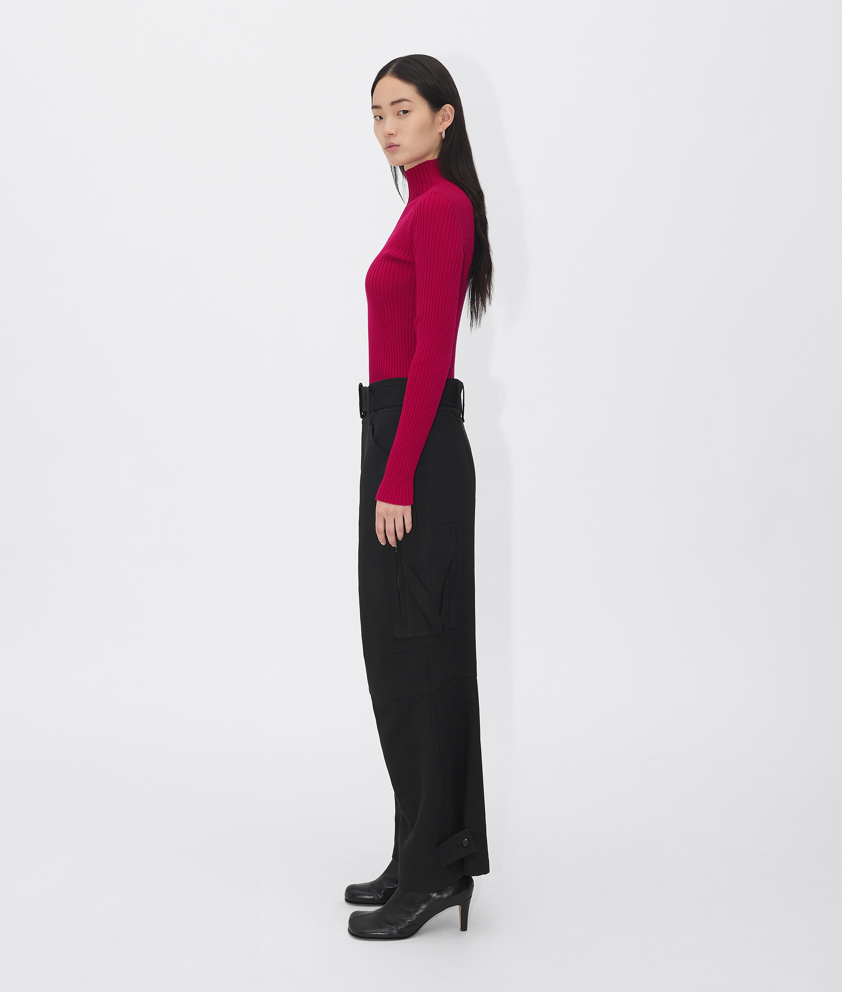 Bottega Veneta Cut-out Ribbed-knit Jumper In Red