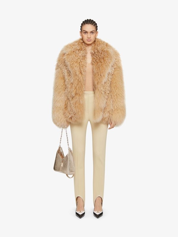 Givenchy Coat In Fur In Nude