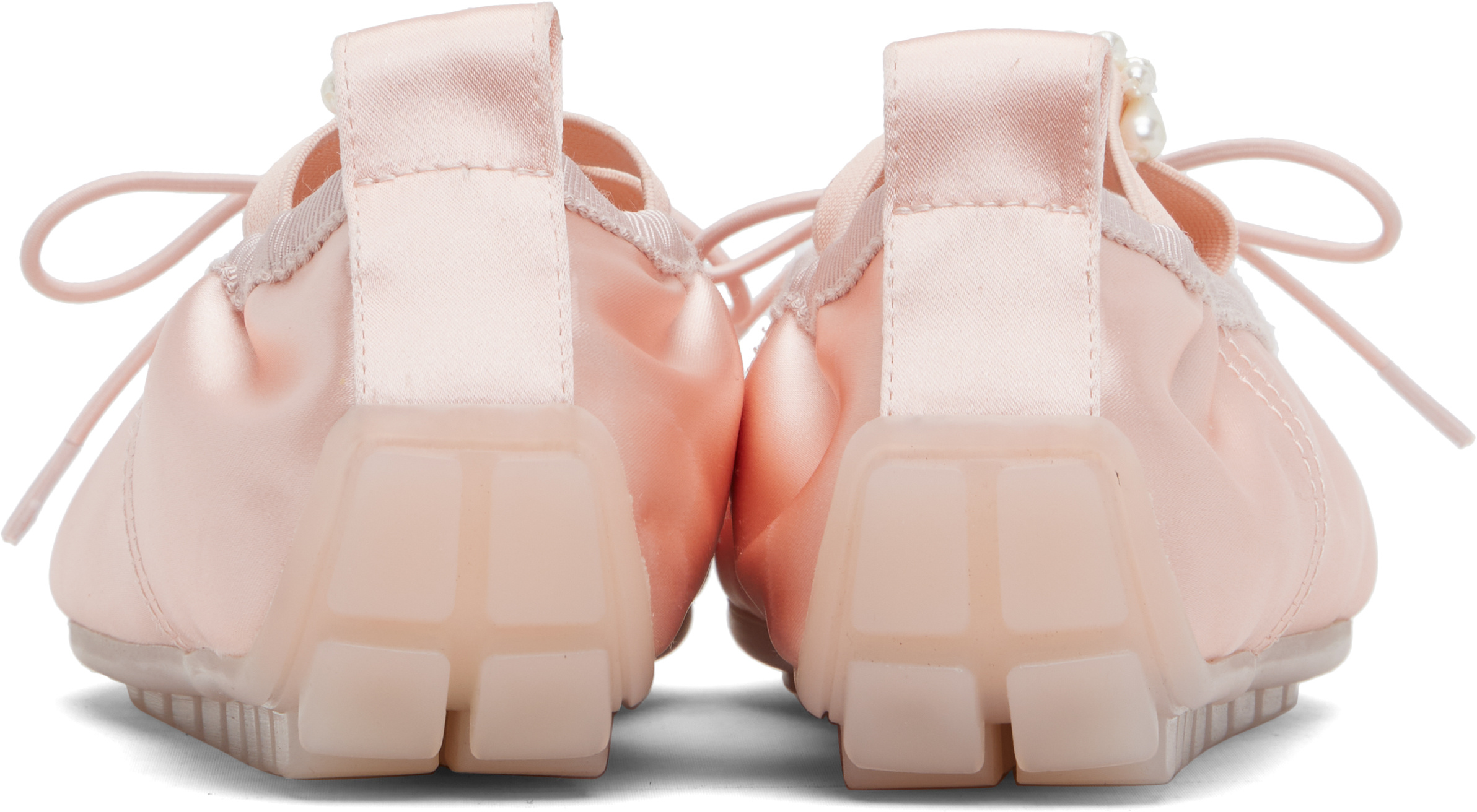 Simone Rocha Ballerina Grip Satin Ballet Flats In Pink