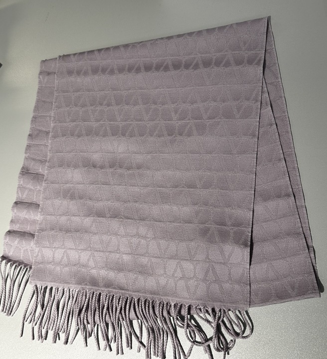 Valentino Fringed Scarf In Gray