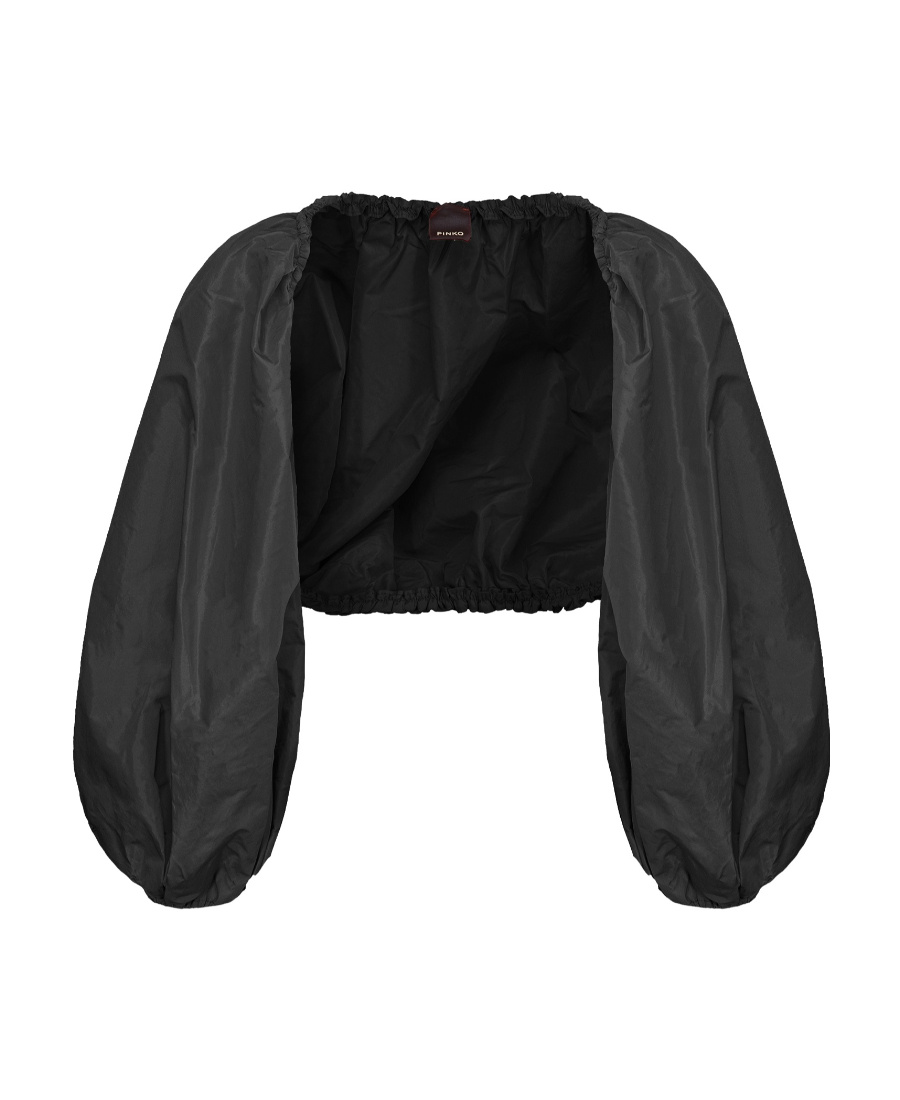 Pinko Puff-sleeves Cropped Jacket In Black